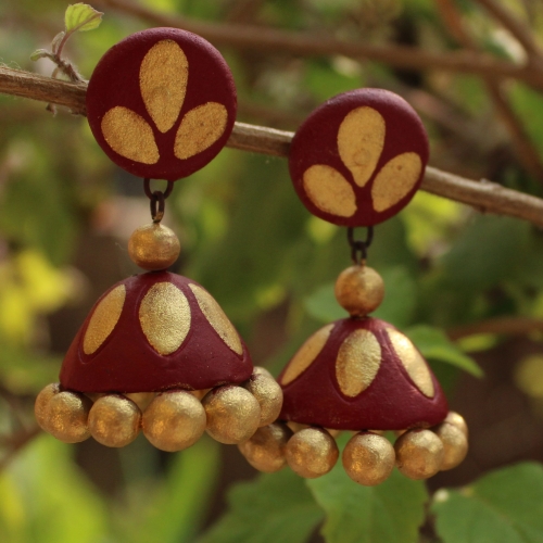 Terracotta deals jhumka earrings